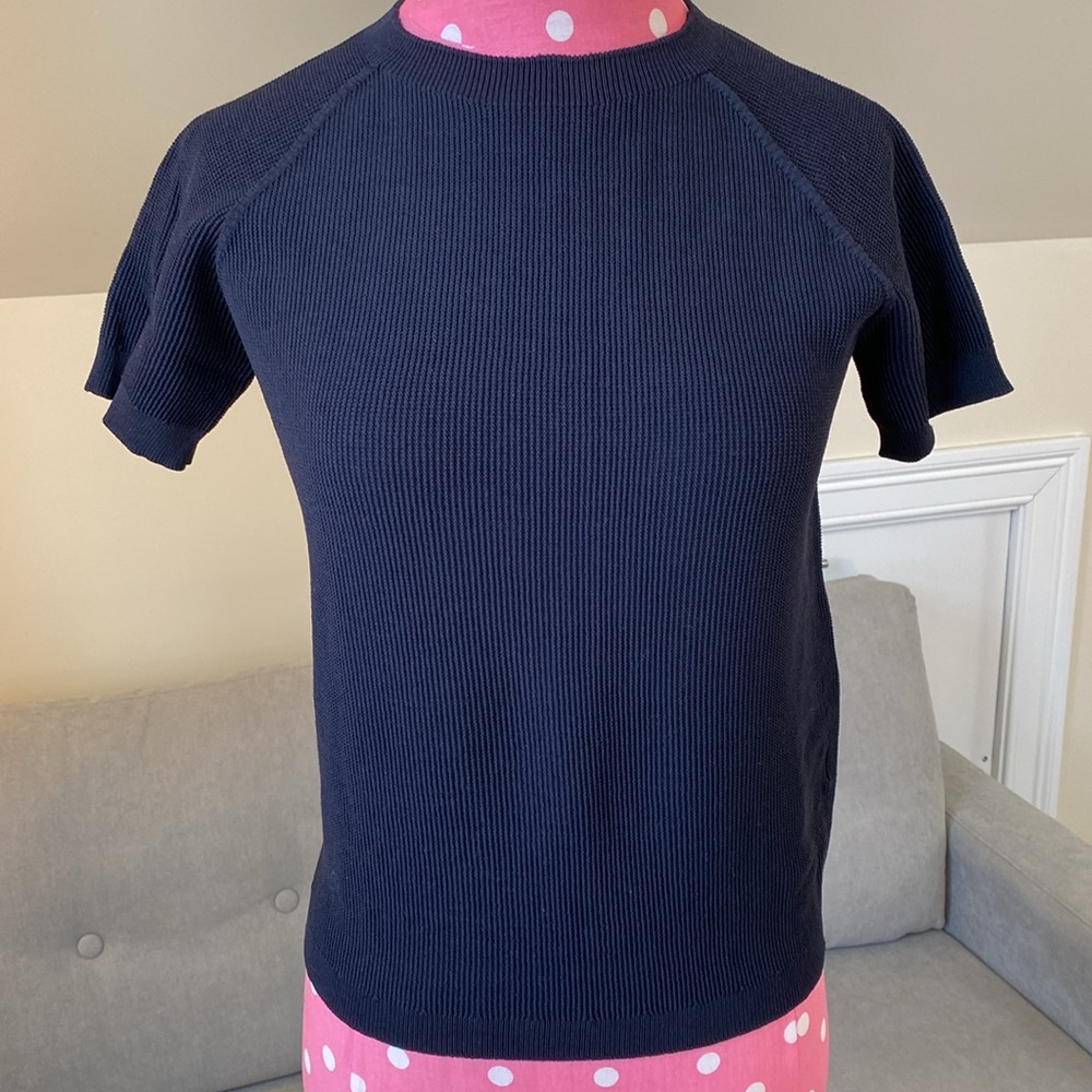 COS Black Short-sleeved Top with Ribbing